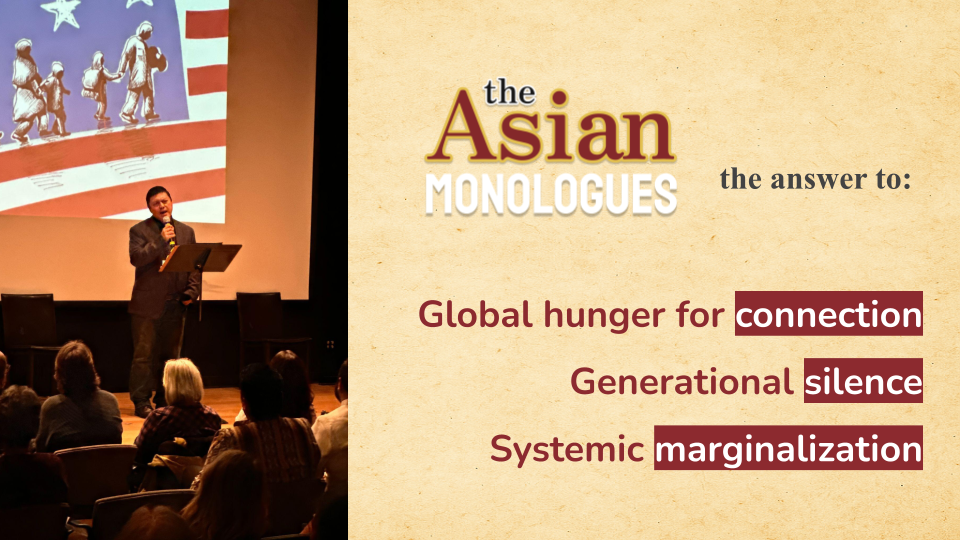 Asian Monologues audience and storytelling imagery.